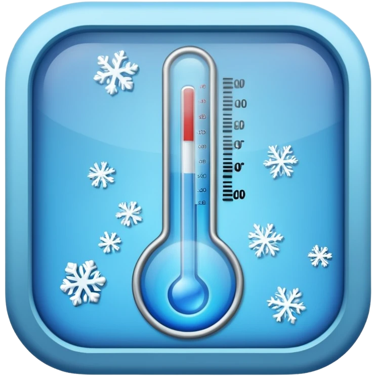 cold ice thermometer only blue color emoji