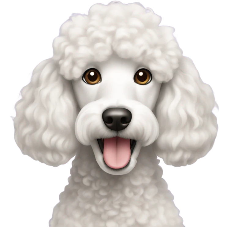 White mix poodle dog emoji