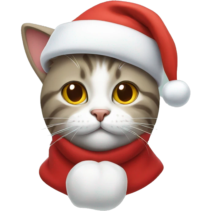 cat wearing santa hat emoji