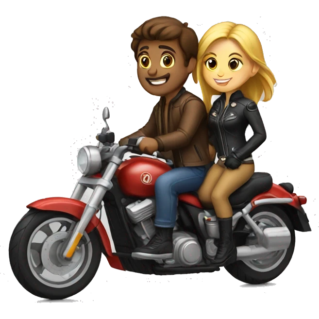 guy and girl motorcyclists emoji