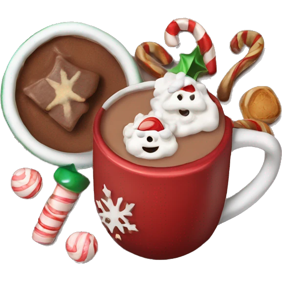 christmas hot cocoa with toppings emoji