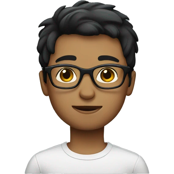 Boy with glasses with black short hair  emoji