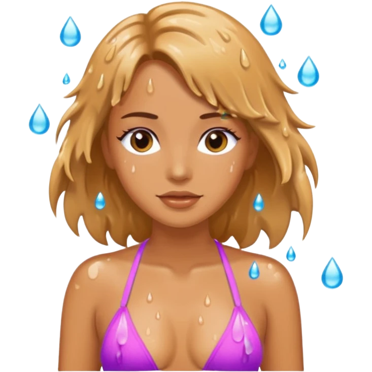 Bikini Talking With Wet Hair emoji