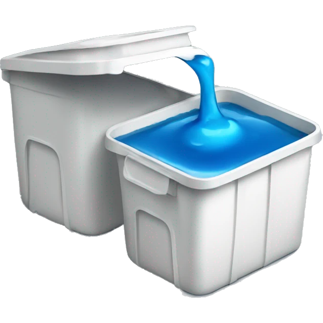 small container with blue liquid  emoji