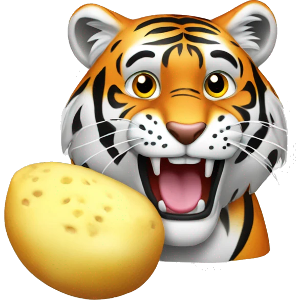 Tiger eating a potato  emoji