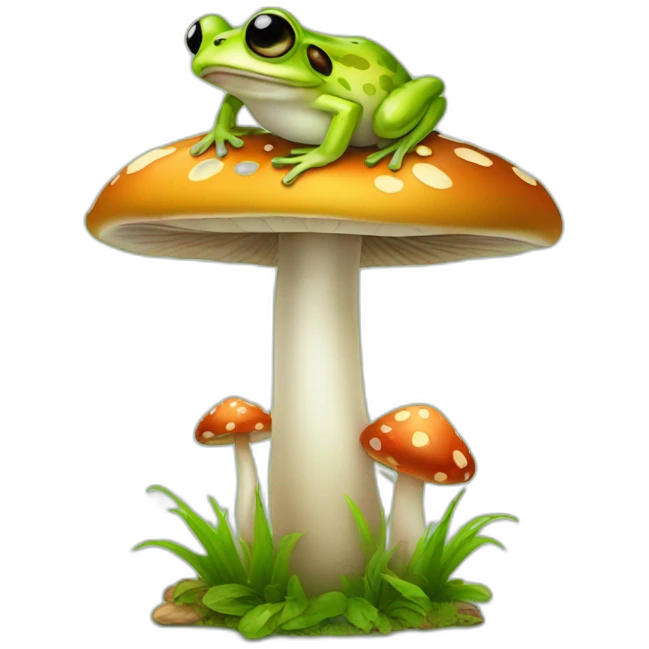 frog on mushroom emoji