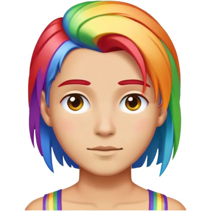 Rainbow hair very gay emoji