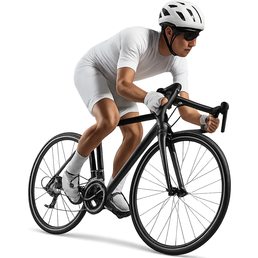cyclist in white outfit, dynamic pose emoji