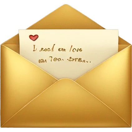 Golden Love letter  emoji
