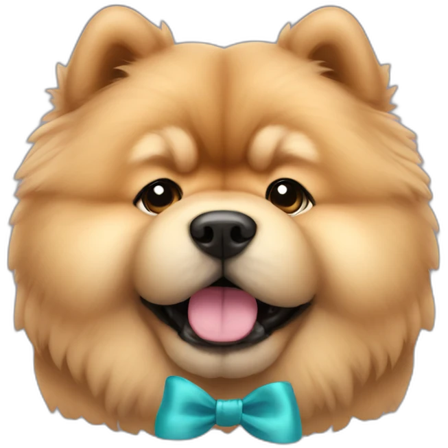 Chow chow with hair bow emoji