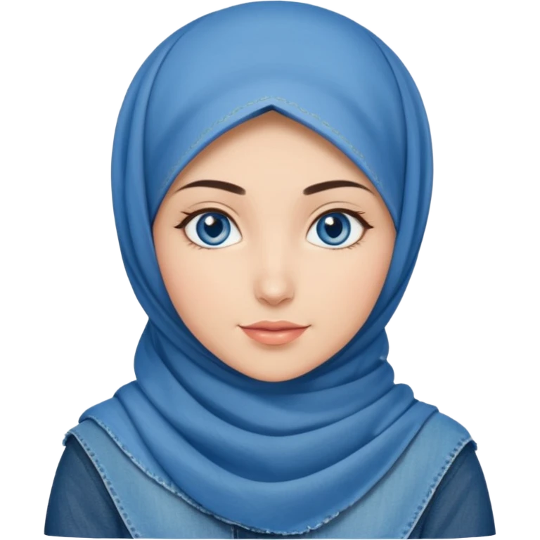 Turkish beautiful finish Konya girl blue eyes with denim hijab dress and ramadan background  emoji