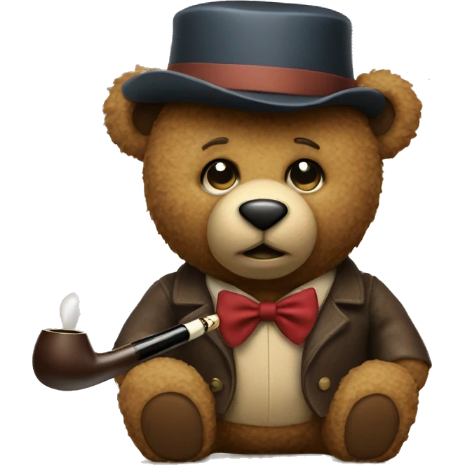 Teddy bear with a Tobacco pipe emoji