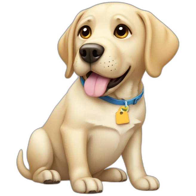 labrador dog doing data emoji