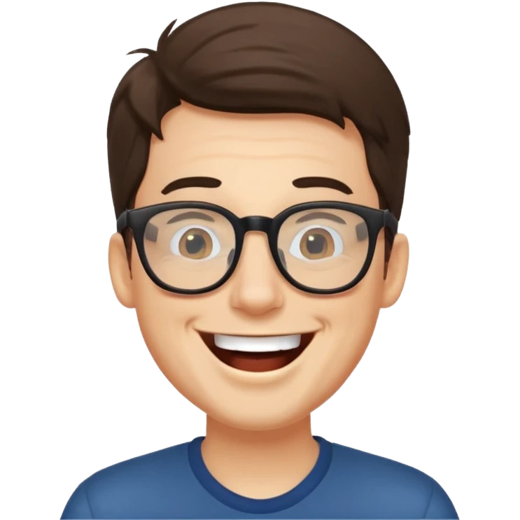Guy laughing with glasses emoji