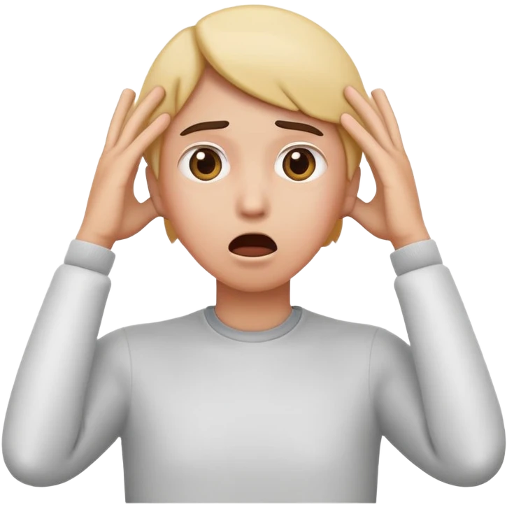 freaking out emoji with hand on head emoji