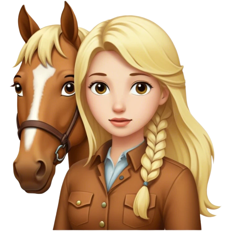 Blonde girl with horse emoji