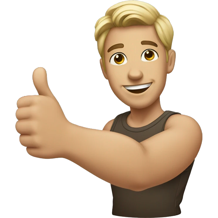 24 year old male showing a thumbs up emoji