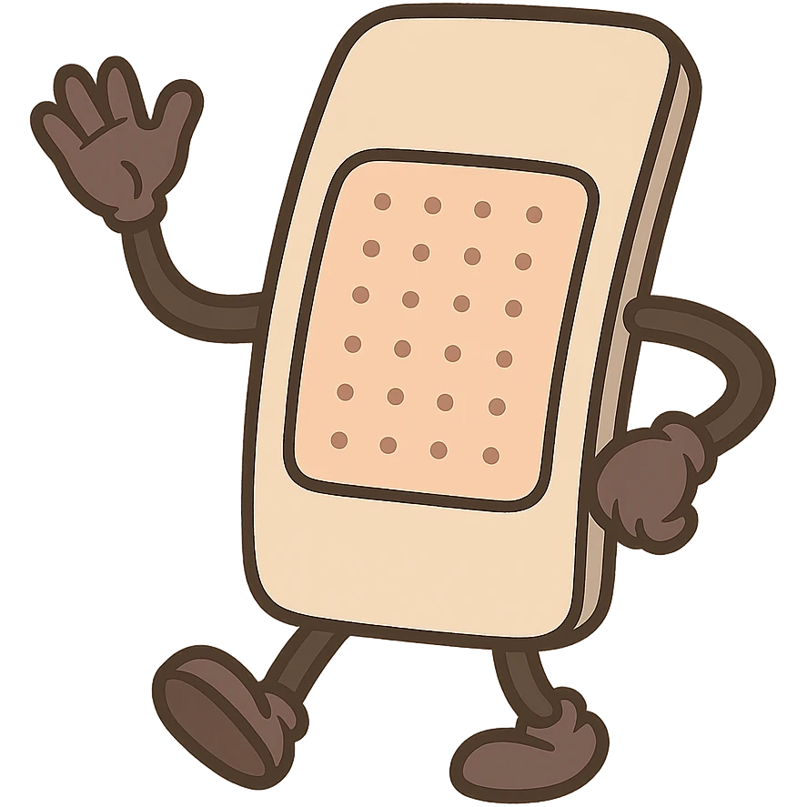 cartoon style transdermal patch, no face emoji