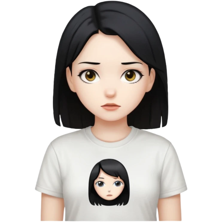 anime girl with emin write t shirt emoji