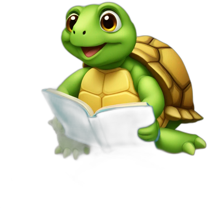 Tortoise Reading book emoji