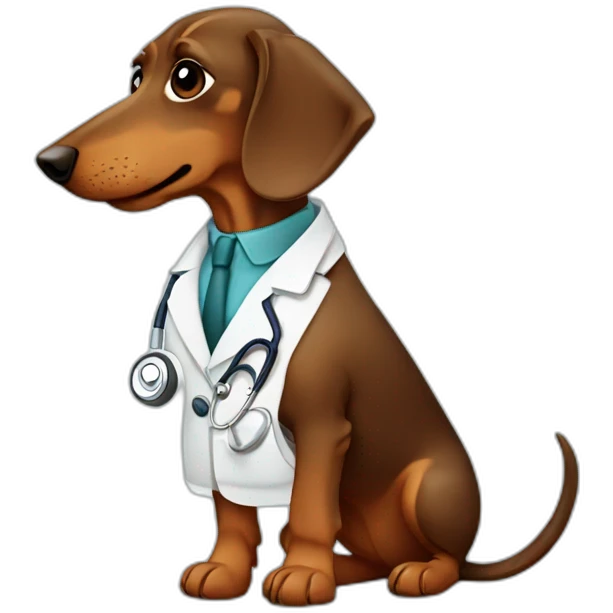 doctor Dachshund brown emoji