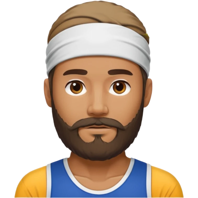man bearded sport headband emoji