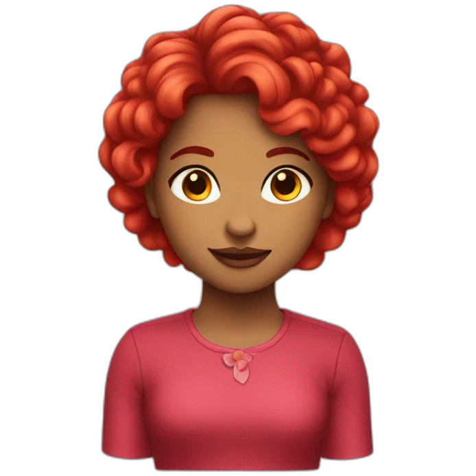 Fille cheveux rouge emoji