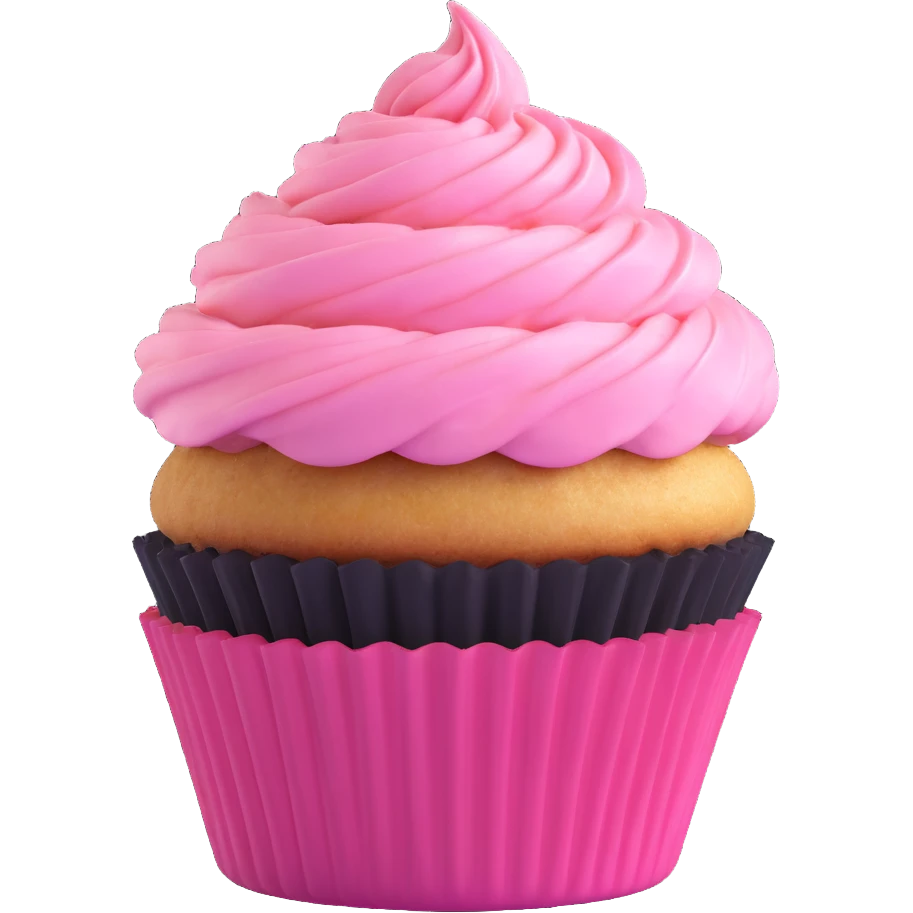 cupcake with pink icing emoji