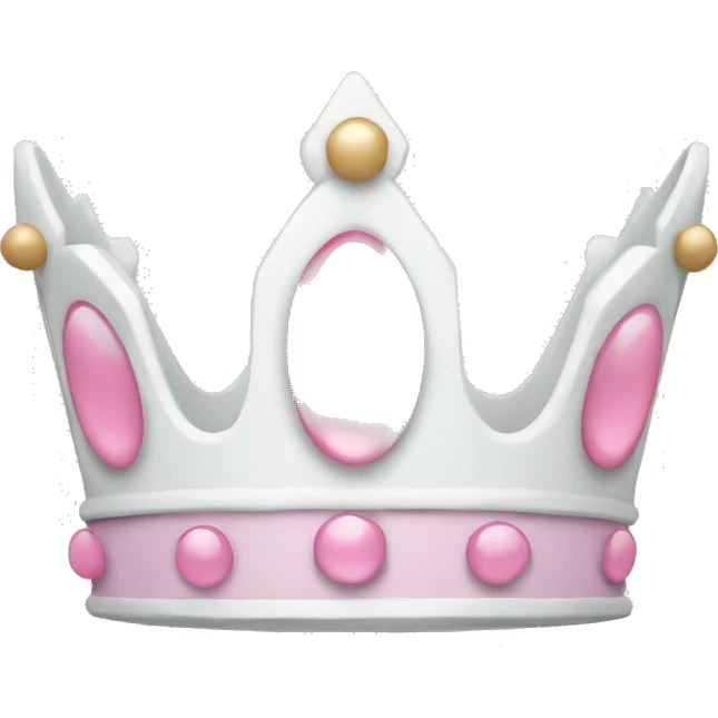 White and pastel pink crown emoji