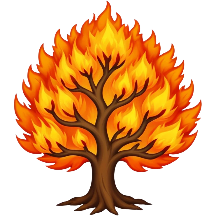 Burning bush with bright orange flames emoji