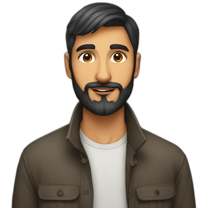 yusuf monaf patna india young without glasses with less hair and long beard emoji