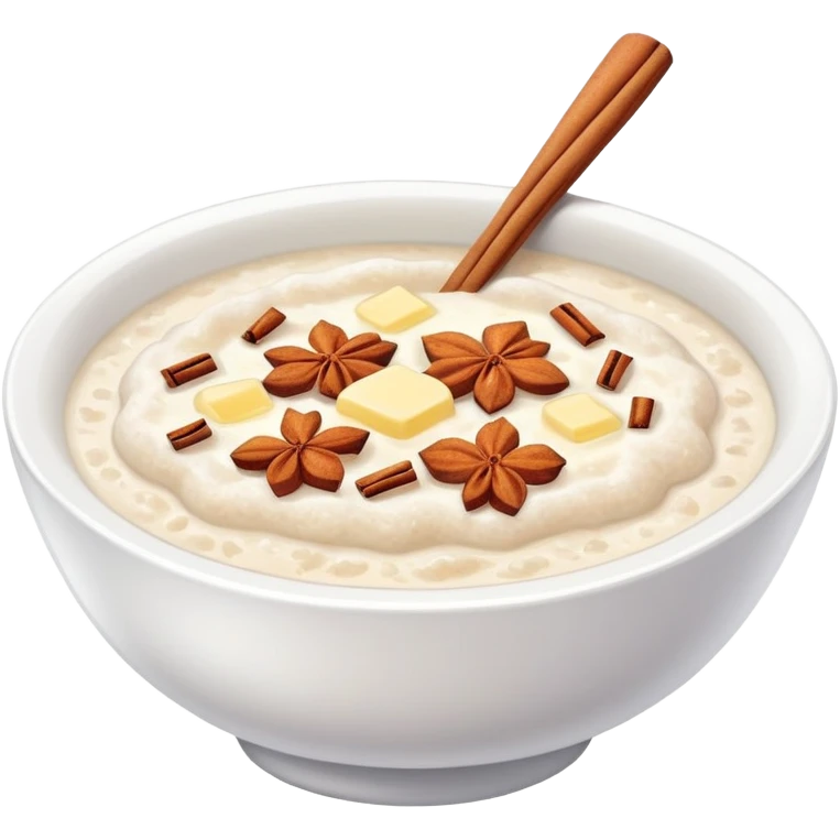 rice porridge with cinnamon sugar and butter emoji