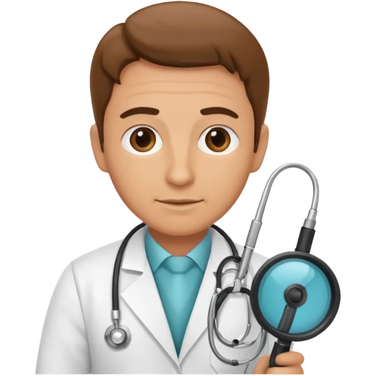 Doctor holding a colonoscopy scope emoji