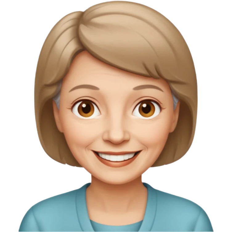 ahora hazme una mujer blanca viejita blanca con el pelo corto y cafe claro emoji