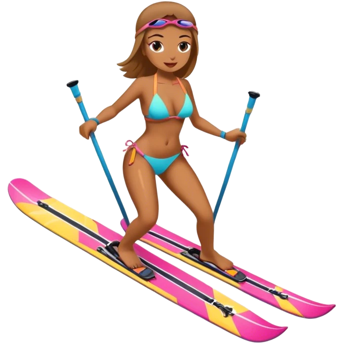 woman in bikini on skis emoji