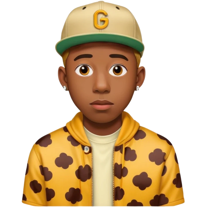 Tyler the Creator rapper with his distinctive style and colorful outfits emoji