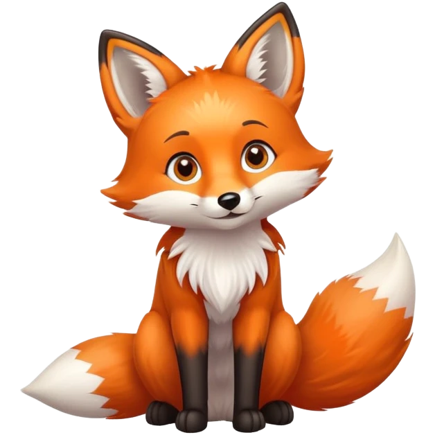 cute fox with bright eyes and fluffy tail emoji