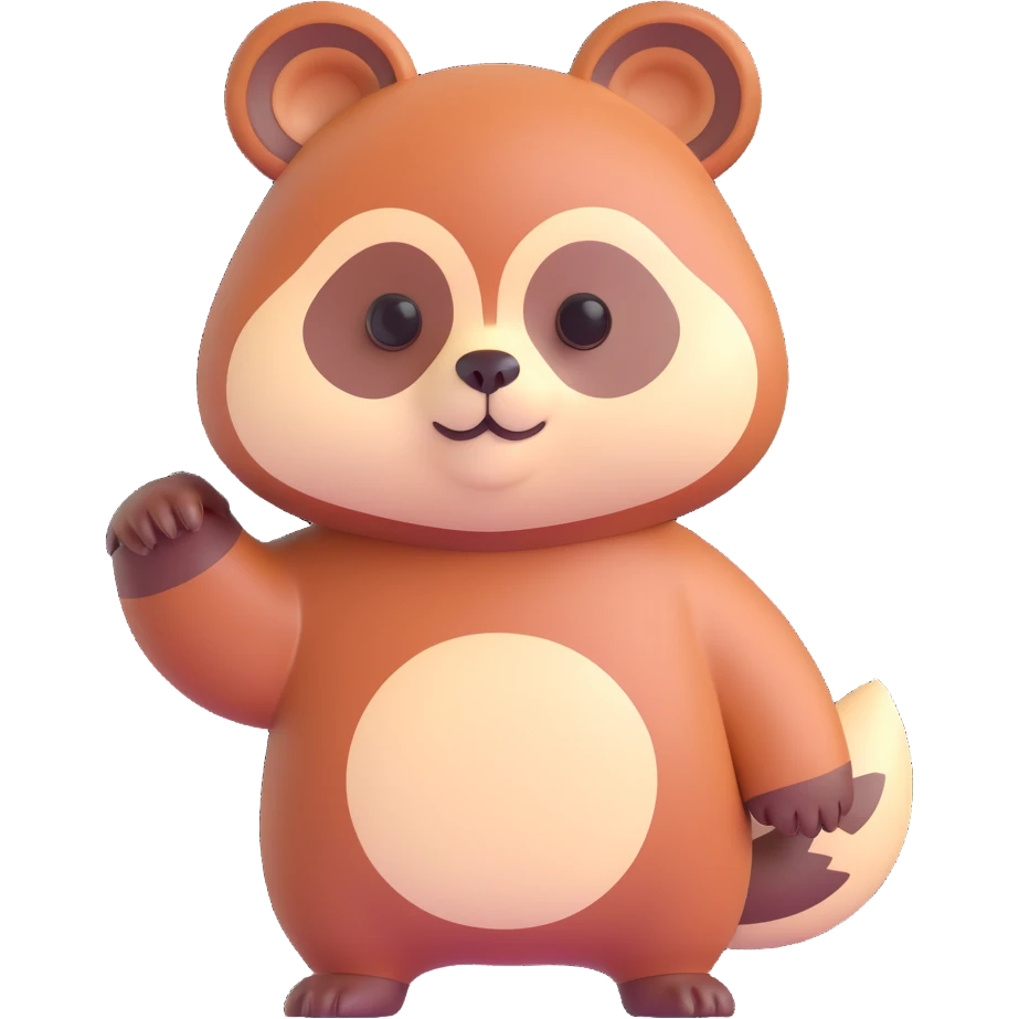 cute tanuki, standing  emoji
