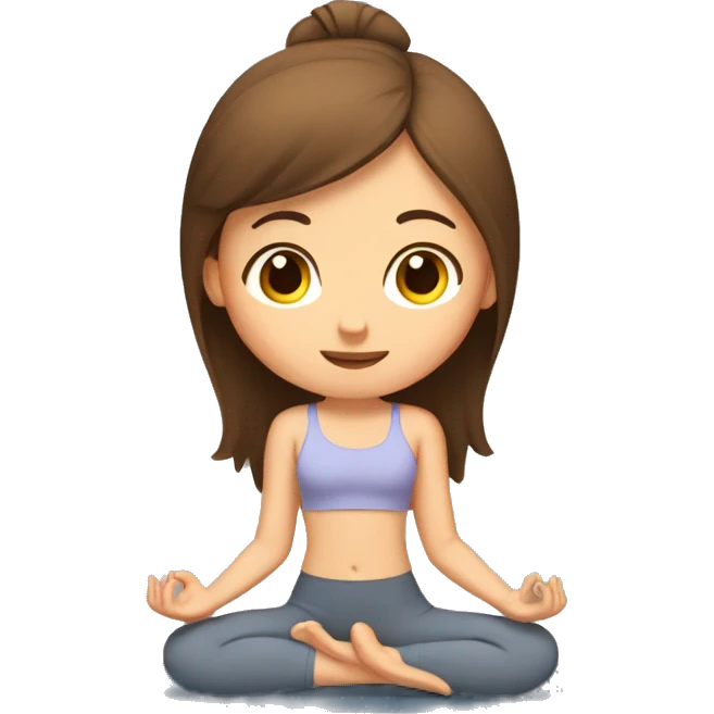 Girl doing yoga with brown hair  emoji