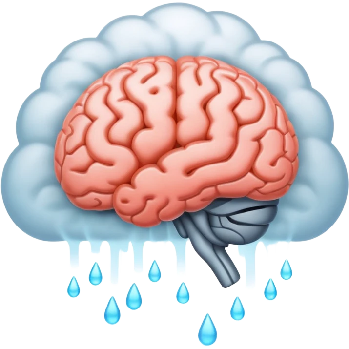 мозок в тумані Ios стиль  emoji