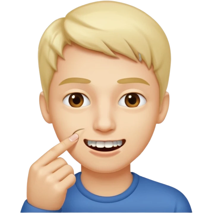 Emoji gêne et content qui mort un seule ongle Et on voit un peu ses dents plus flatter  emoji