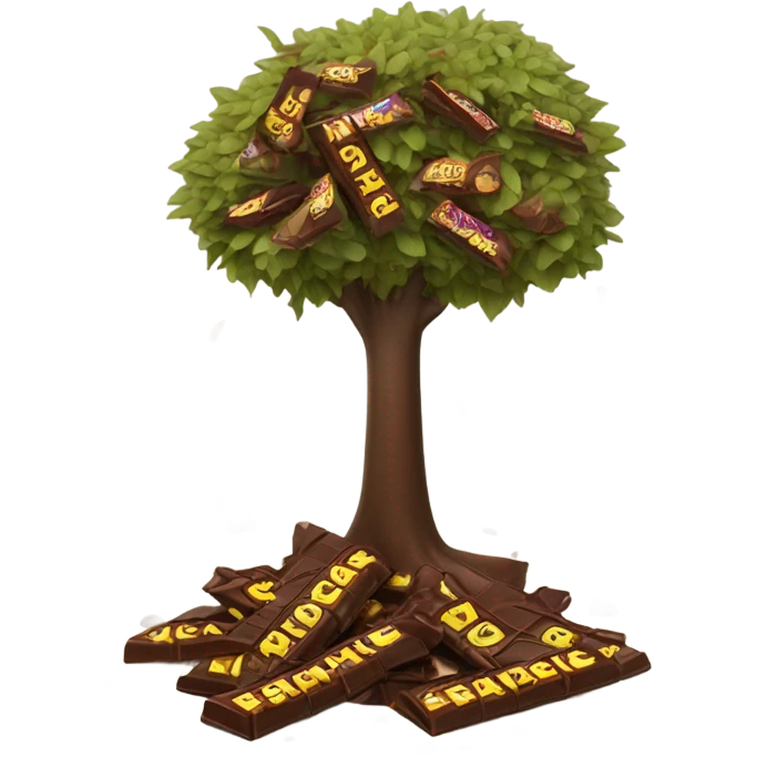 Chocolate combined with small tree emoji