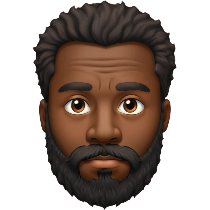 heavy black guy with nose stud and scraggly beard emoji