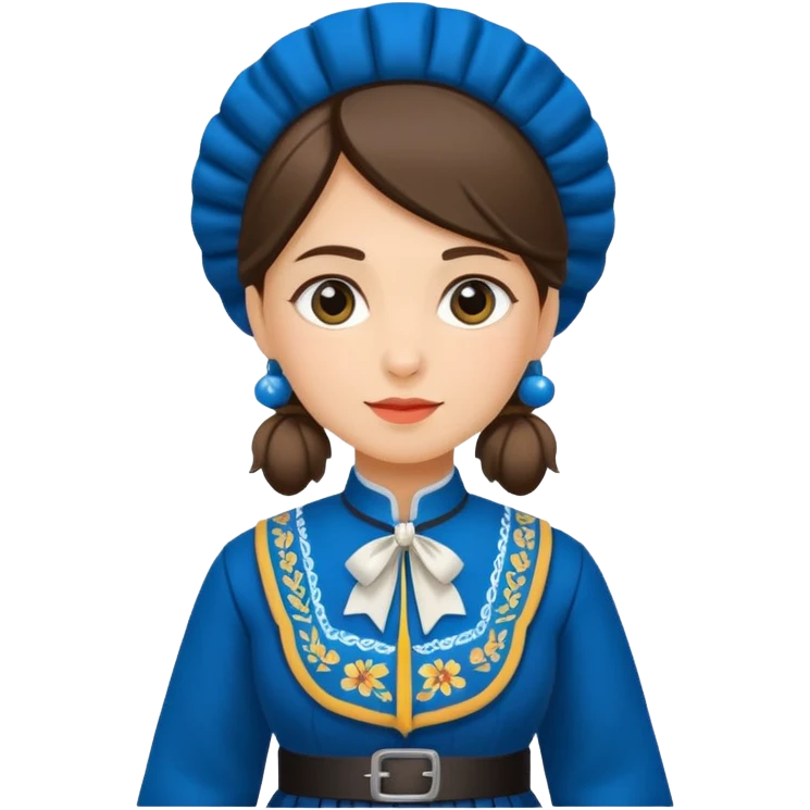 woman wearing traditional blue bunad emoji