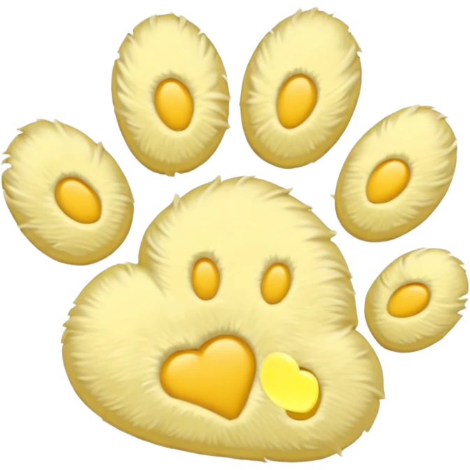 a pastel yellow pawprint emoji