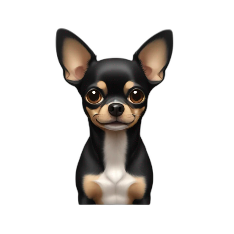perro chihuahua negro negro emoji