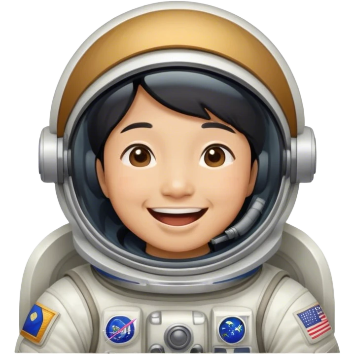 Laughing Asian astronaut  emoji