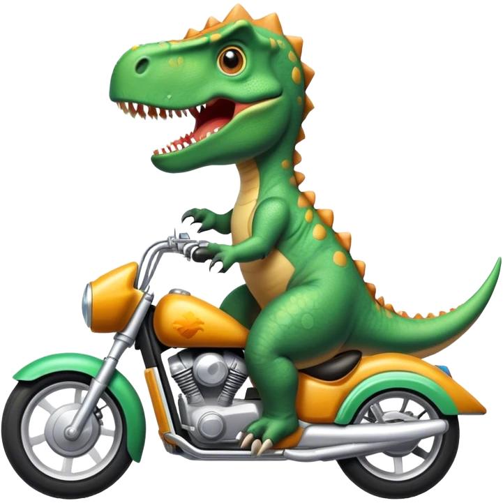 Dinosaur riding a motorcycle  emoji