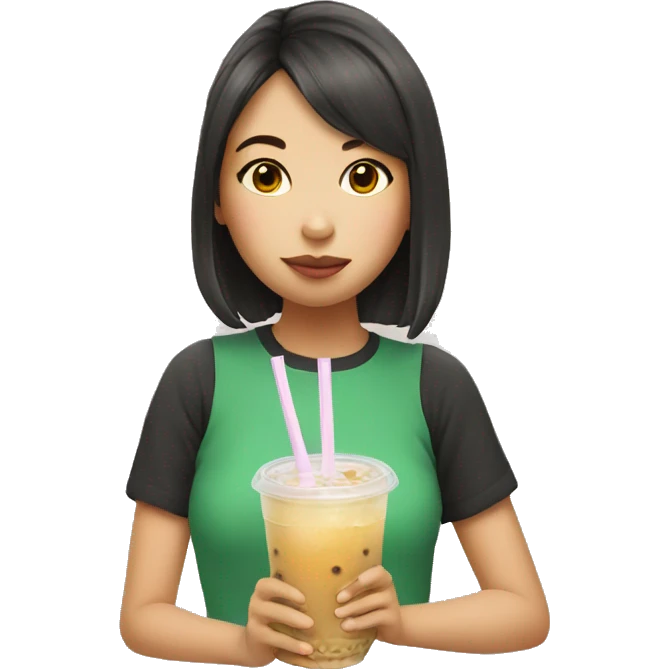 Girl drinking Boba  emoji