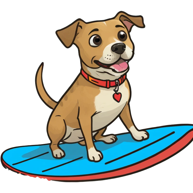 Dog on a surfboard  emoji